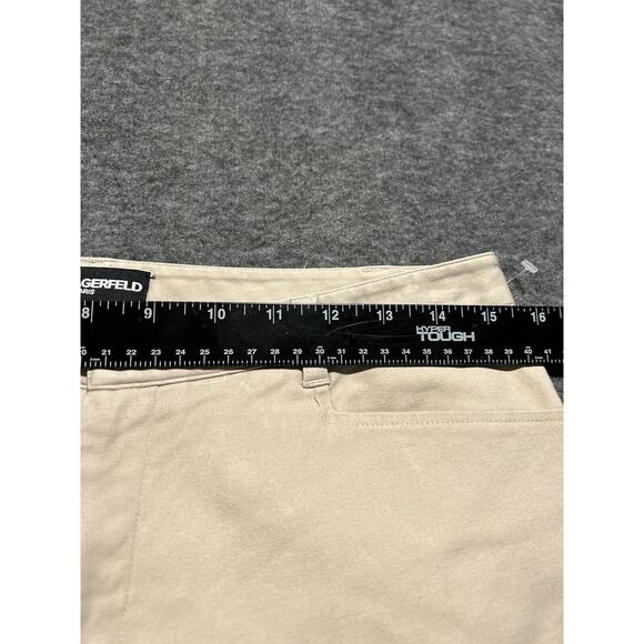 Karl Lagerfeld Paris Khaki Zip Pockets Dress Pants Straight Leg Trousers Size 6 - Picture 2 of 7